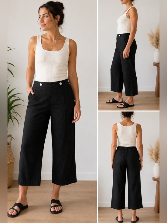 Karl Lagerfeld Pants - KARL LAGERFELD PARIS Women's Linen Blend Cropped Pants Size 12